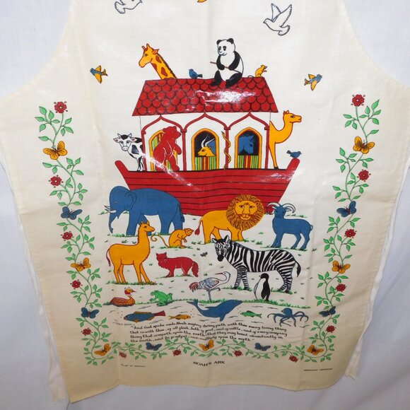 VTG Sherriff Textiles UK Noahs Ark Carla Steen PVC Cotton Butchers BBQ Apron - Picture 2 of 10
